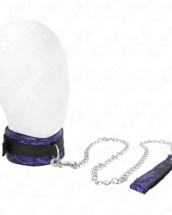 KINK - SHORT VELVET LACE NECKLACE WITH BELT 105 CM WITH NYLON TRIM 44 X 5.5 CM