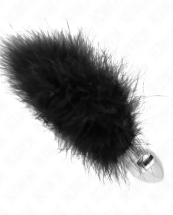 KINK - STAINLESS STEEL ANAL PLUG 11 x 7 CM WITH FEATHER 11 CM