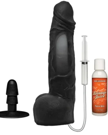 KINK Wet Works Dual Density Ultraskyn Squirting Cumplay Cock With Removable Vac-U-Lock Suction Cup Black 10 inch
