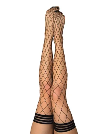 Kix’ies Michelle Large Fishnet Thigh High Black (Size B)