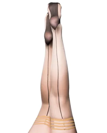 Kixies Ruby Cuban Heel With Back Seam-Nude B-Boxed