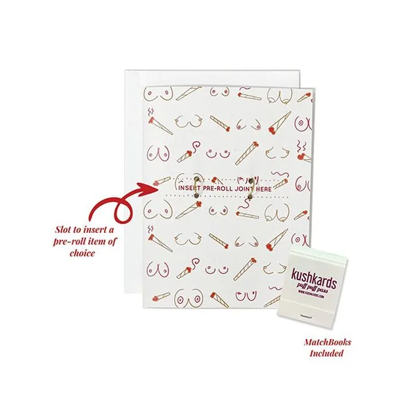 Kush Kards Doobies Boobies Greeting Card With Matchbook
