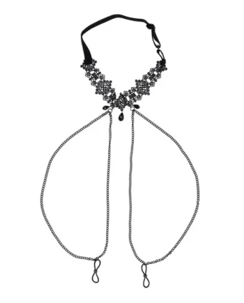 Lace Collar With Nipple Ties