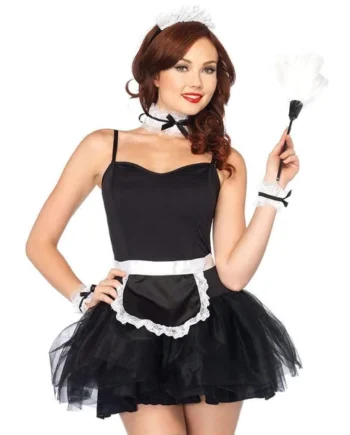 Lace French Maid Costume Kit - Black