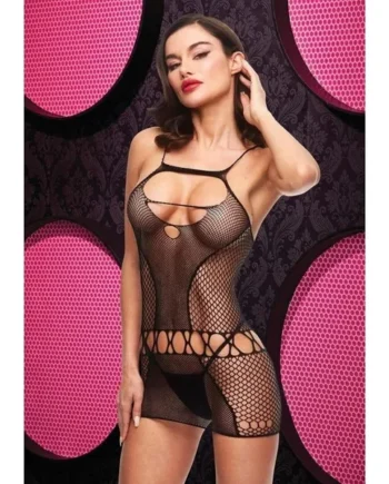 Lapdance Bling Bling Halter Mini Dress, Black, One Size