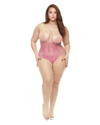 Lapdance Rosy Sunset Bodysuit Blush Pink Queen Size