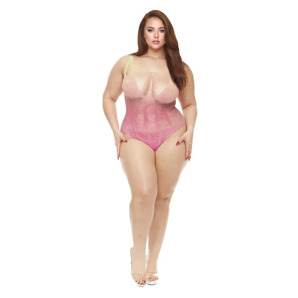 Lapdance Rosy Sunset Bodysuit Blush Pink Queen Size