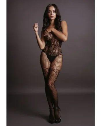 LE DESIR – CATSUIT LACE & FISHNET BLACK
