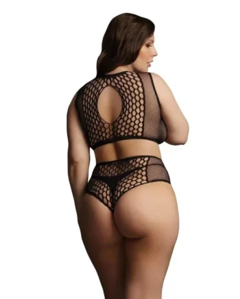 Le Desir Duo Net Key Hole Bra Set – Queen – Black