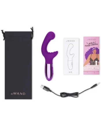 Le Wand XO Rechargeable Double-Motor Wave Silicone Dual Stimulation Vibrator Dark Cherry