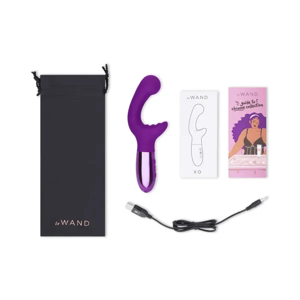 Le Wand XO Rechargeable Double-Motor Wave Silicone Dual Stimulation Vibrator Dark Cherry