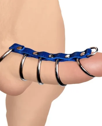 Leather and Steel Gates of Hell Cock Ring