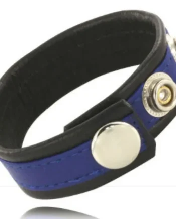 LEATHER BODY - ADJUSTABLE LEATHER STRAP FOR PENIS BLUE-BLACK