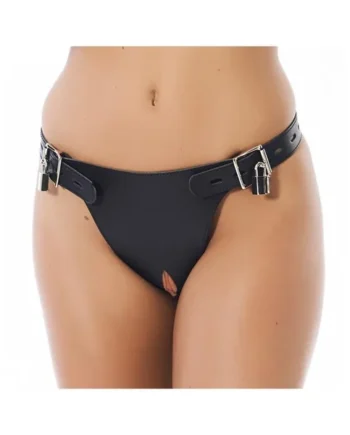 Leather Chastity Briefs Adjustable