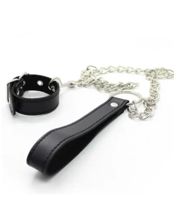 Leather Collar With Leash