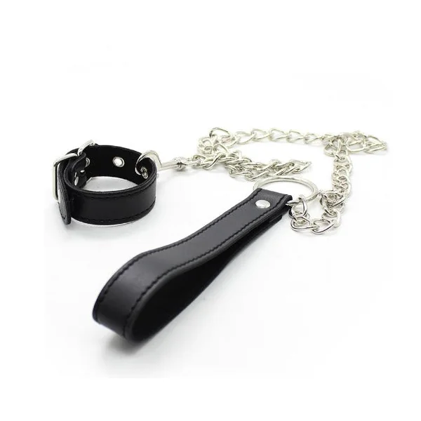 Leather Collar With Leash
