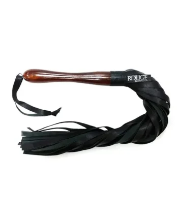 Leather Flogger with Wooden Handle
