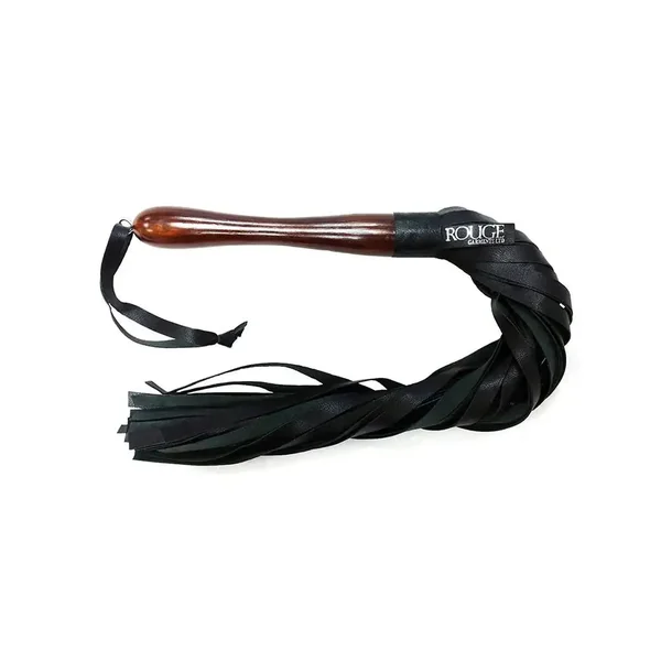 Leather Flogger with Wooden Handle