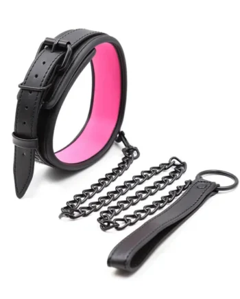 Leather Iron Chain BDSM Slave Collar For Adults Sex