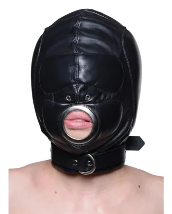 Leather Padded Hood With Mouth Hole - Mediumlarge