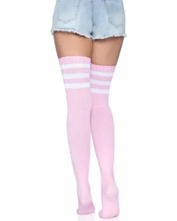 Leg Avenue Athlete Thigh Hi 3 Stripe Top – OS – Light Pink