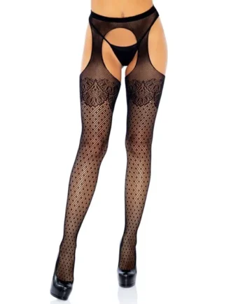 LEG AVENUE - POLKA DOT SUSPENDER HOSE ONE SIZE