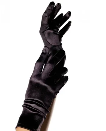 LEG AVENUE - SATIN GLOVES BLACK
