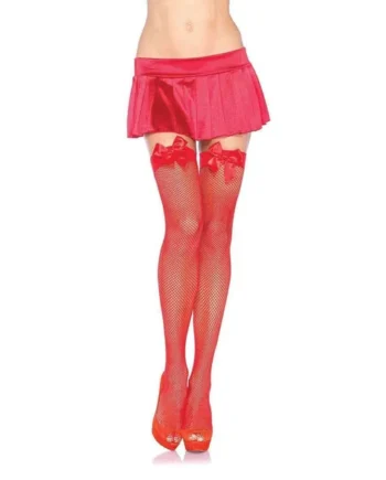 Leg Avenue – Stocking Fishnet with Bow – Red