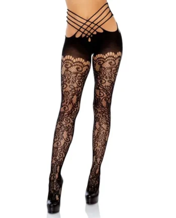 LEG AVENUE - WRAP AROUND CROTHLESS TIGHTS ONE SIZE