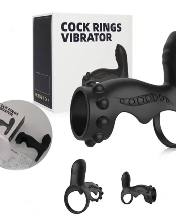 Leo Vibrating Double Penetration Strap-On Cock Ring