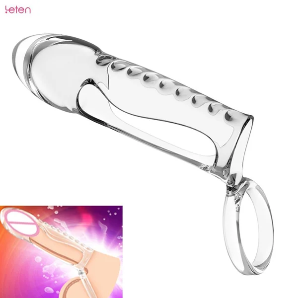 Leten Penis Sleeve Extender Penis Ring Cock Enlargement Extension Condom