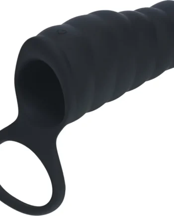 LEVELZ Vibrating Ribbed Silicone Cock Sleeve & Ball Ring