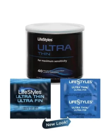 Lifestyle 40pcs Ultra Thin Lubricated Latex Condoms Bowl Safety Sex Protection