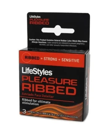 Lifestyles Pleasure Ribbed Condoms - 3 Pack