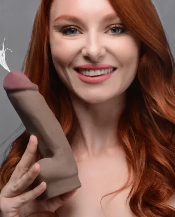 LOADZ 7IN DUAL DENSITY SQUIRTING DILDO DARK