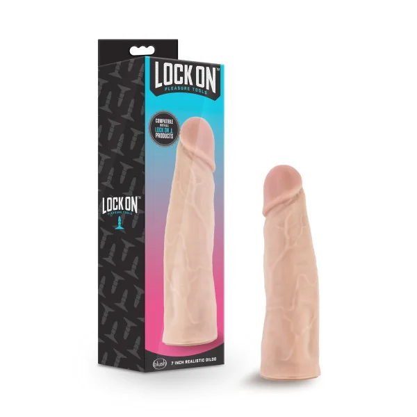 LOCK ON 7IN REALISTIC LOCK ON DILDO VANILLA