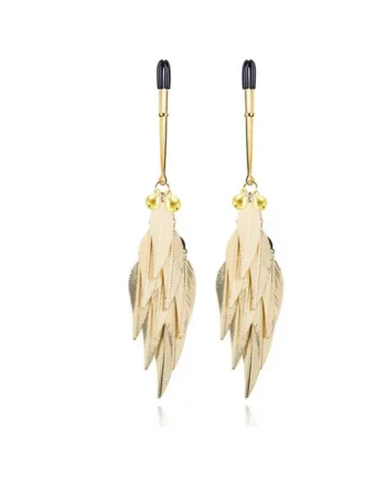 LOVE RING Elegant Baroque Style Metal Leaves Nipple Clamps