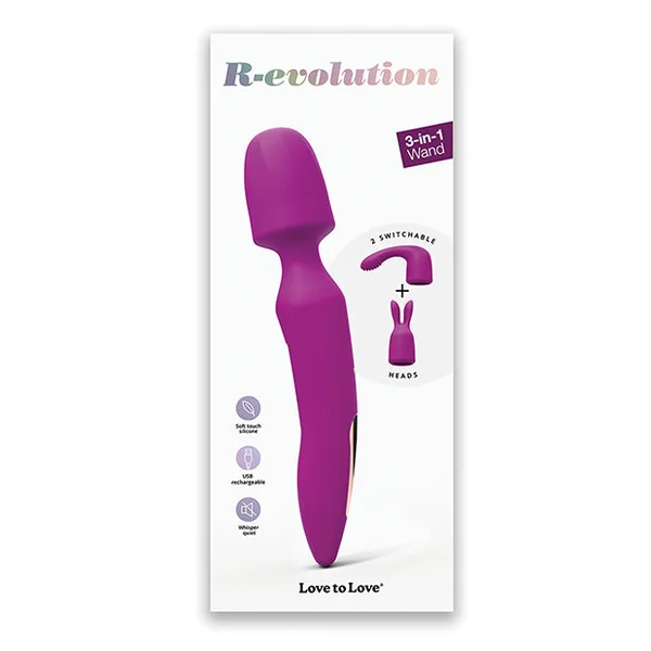 Love To Love R-evolution Rotating Wand W/two Attachments - Sweet Orchid