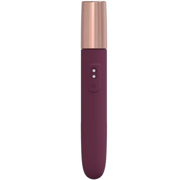 LoveLine The Traveler Rechargeable 10 Speed Travel Vibrator – Burgundy – Holds Lubricant