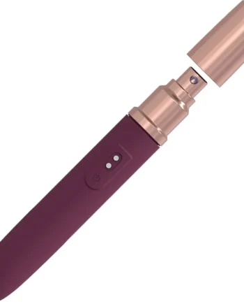 Loveline The Traveler Rechargeable Waterproof Silicone Vibrator & Lube Dispenser - Burgundy