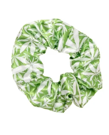 Lovely Rose Boutique – Marijuana Leaves Scrunchie – Green