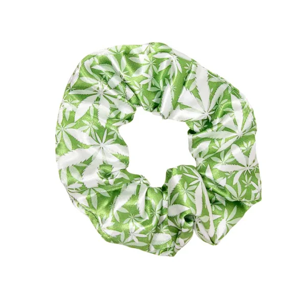 Lovely Rose Boutique – Marijuana Leaves Scrunchie – Green