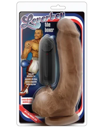 Loverboy The Boxer Realistic Mocha 9-Inch Long Remote Control Vibrating Dildo With Suction Cup Bas