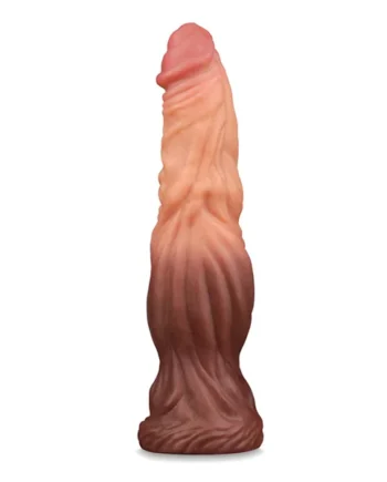 Lovetoy 9.5 Inch Dual Layered Silicone Cock Flesh Brown