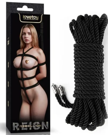 Lovetoy Rebellion Reign Ebony Silky Bondage Rope Black