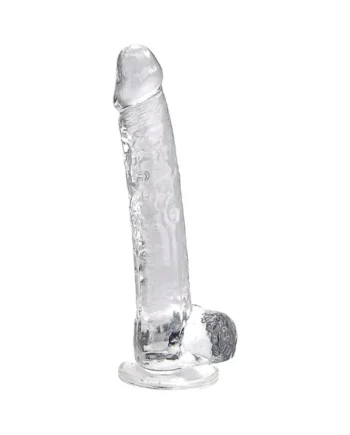 Loving Joy 11 Inch Dildo with Balls Clear