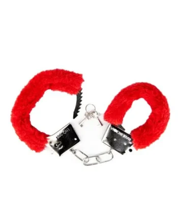 Loving Joy Furry Handcuffs Red
