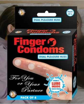 Lubricated Finger Condoms with Pleasure Nubs (6-Pack)