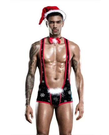 Lurevibe - Christmas Men's Sexy Lingerie One-piece Christmas Costume For Male