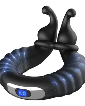 Lurevibe - Vibrating Dual Penis Ring Dildo Stretchy Cock Ring